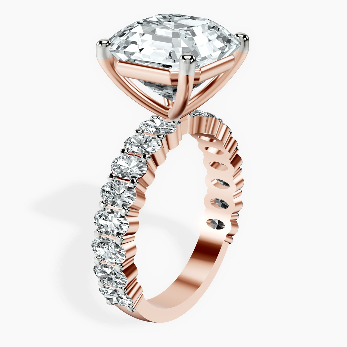 10kt Rose Gold Lillian Side Oval Lab Diamond Eternity Ring standing product image one