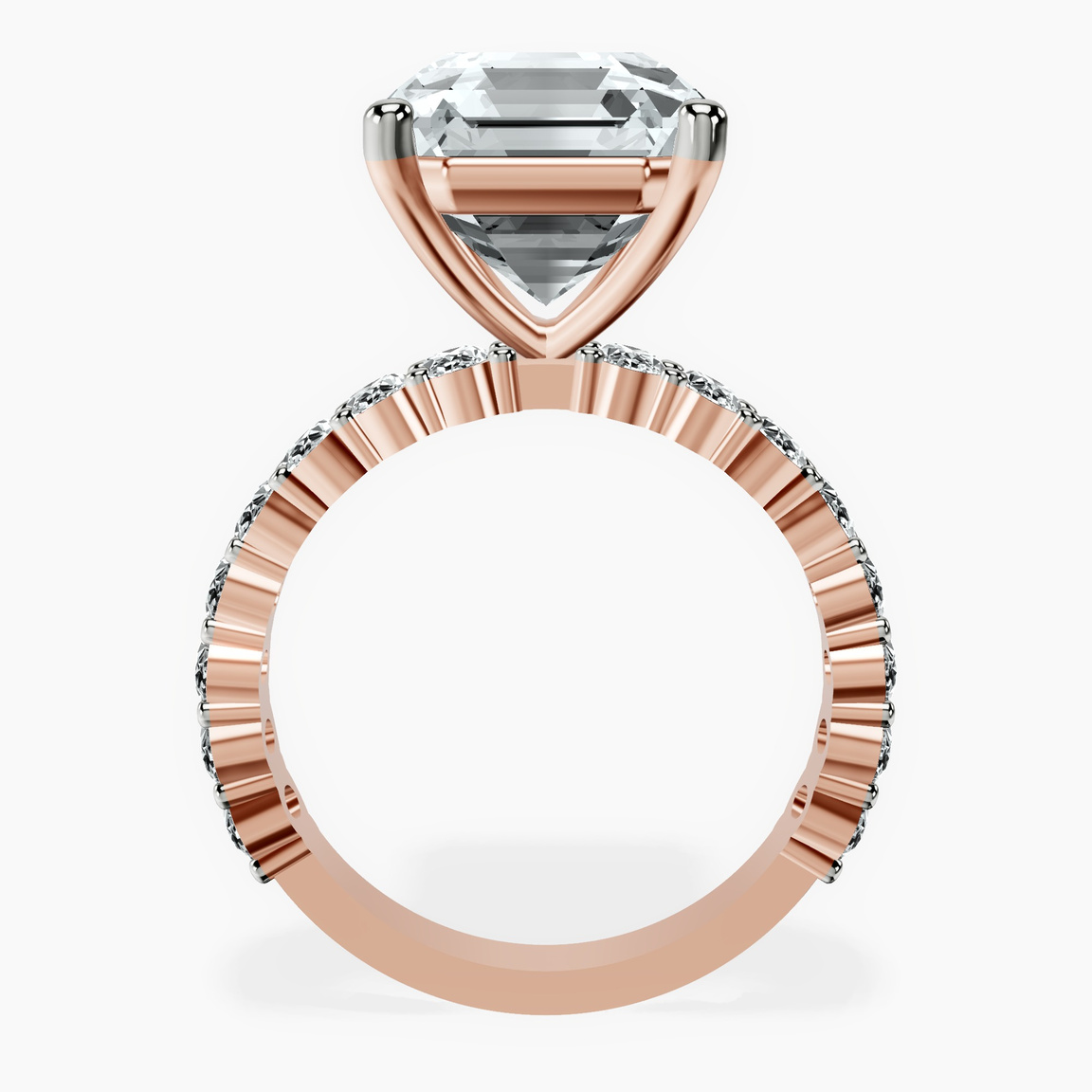 10kt Rose Gold Lillian Side Oval Lab Diamond Eternity Ring side right image one