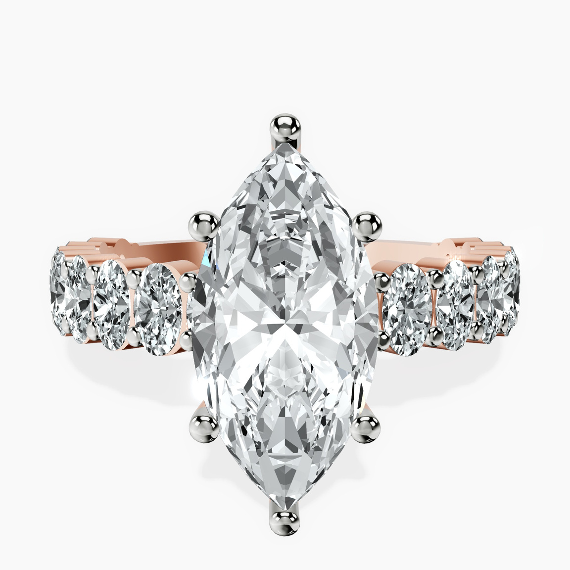 14kt Rose Gold Lillian Side Oval Lab Diamond Eternity Ring front image