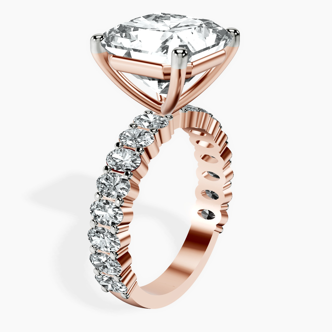 10kt Rose Gold Lillian Side Oval Lab Diamond Eternity Ring standing product image one