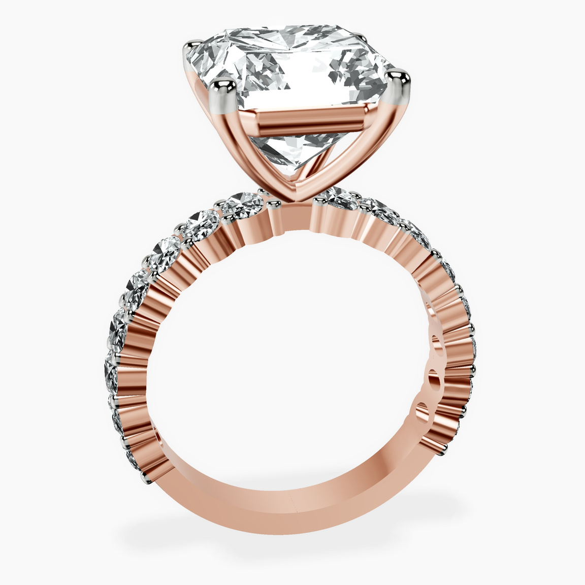 10kt Rose Gold Lillian Side Oval Lab Diamond Eternity Ring side right image one