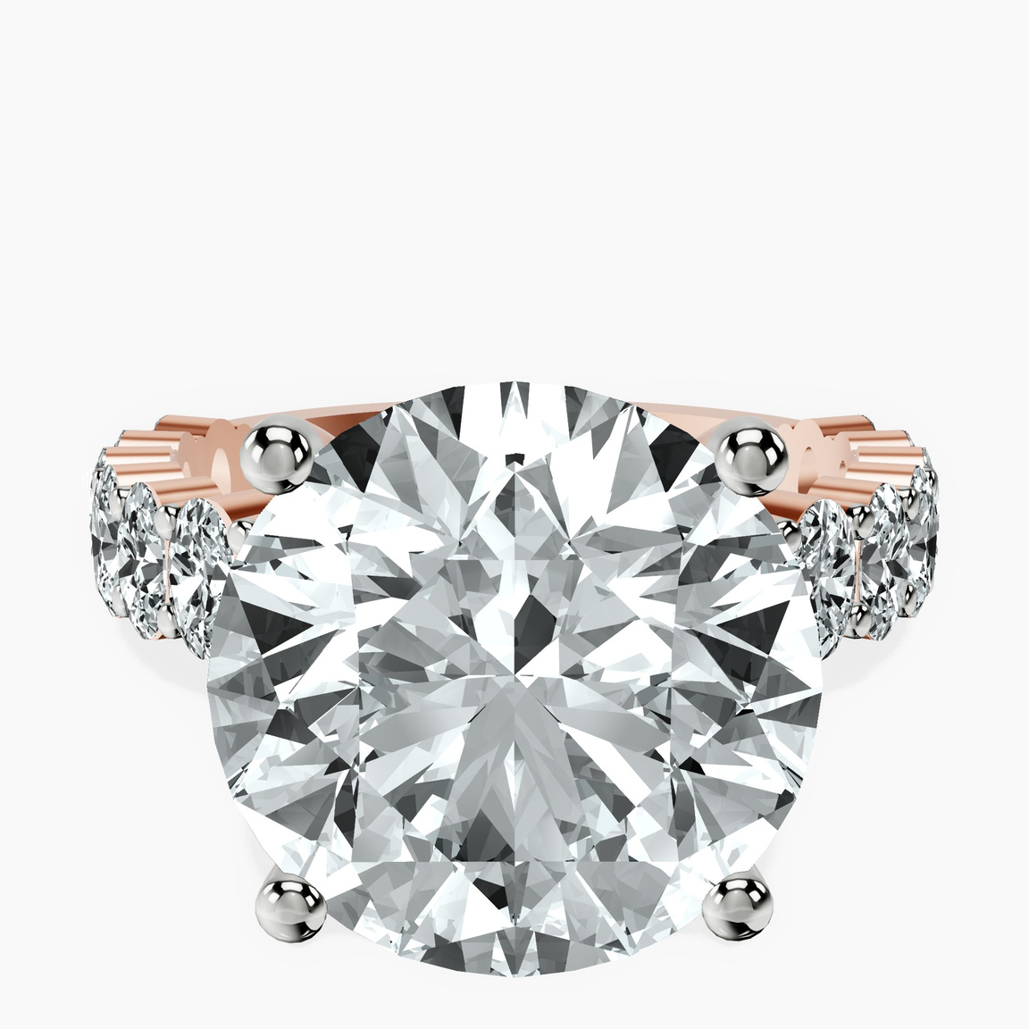 18kt Rose Gold Lillian Side Oval Lab Diamond Eternity Ring front image