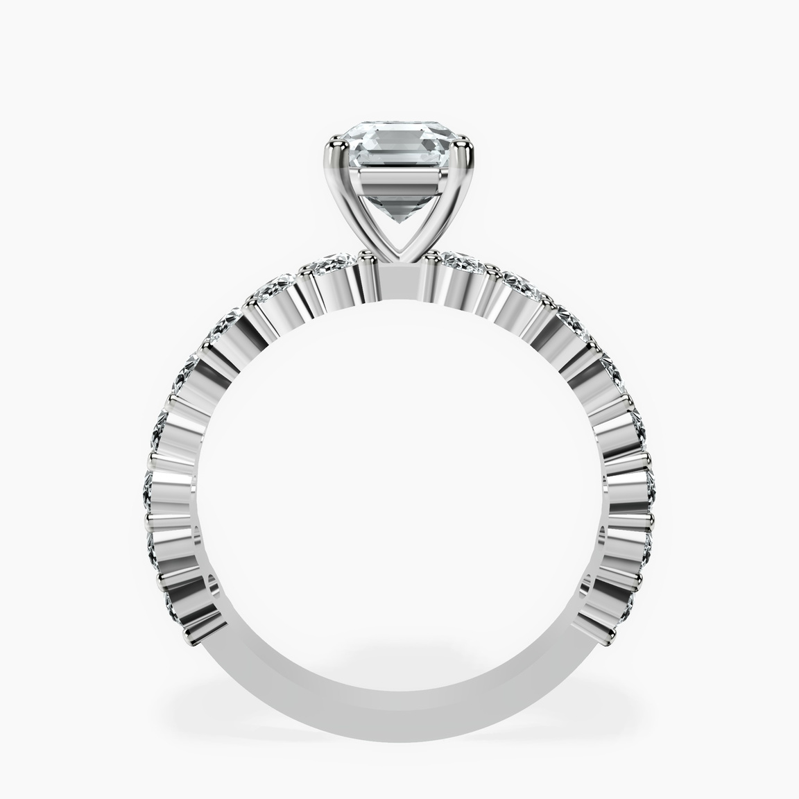 10kt White Gold Lillian Side Oval Lab Diamond Eternity Ring side right image one
