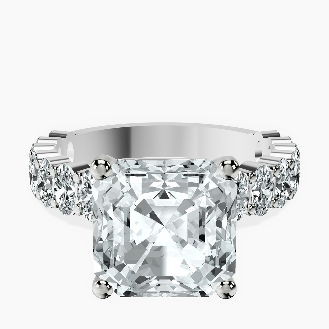 Platinum Lillian Side Oval Lab Diamond Eternity Ring front image