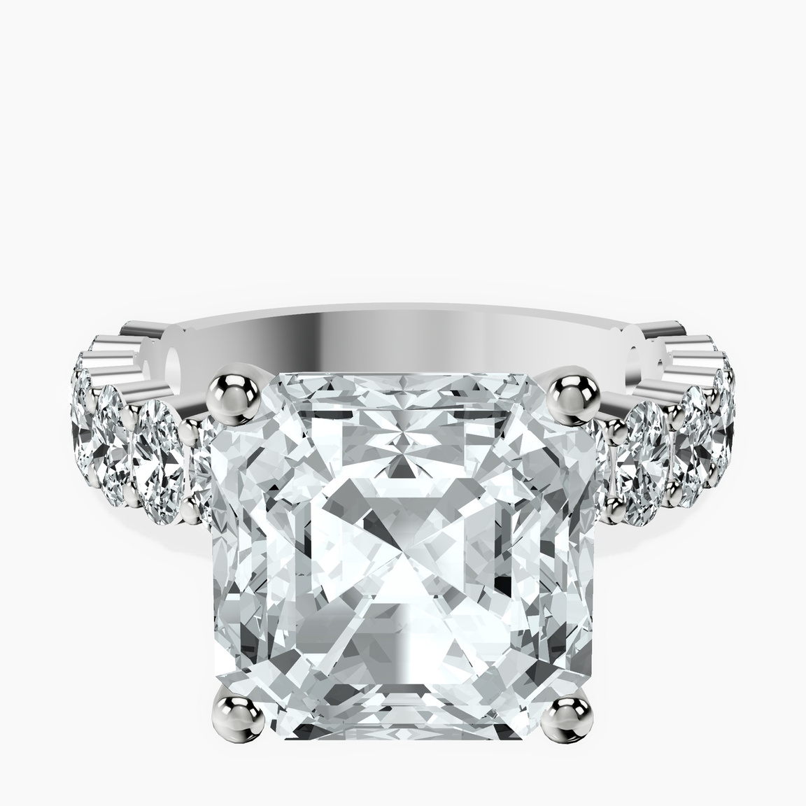 Platinum Lillian Side Oval Lab Diamond Eternity Ring front image