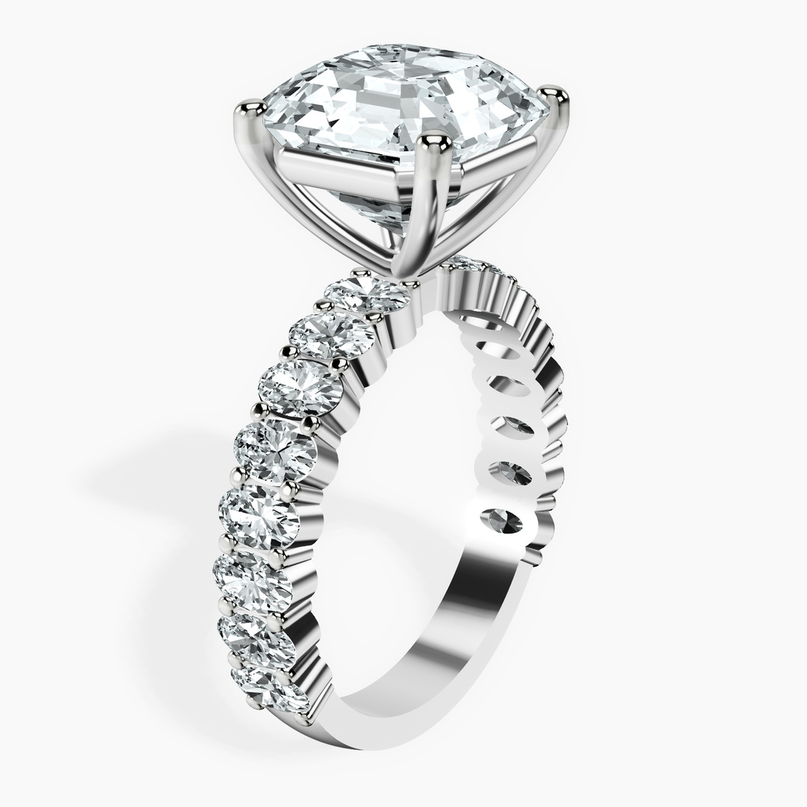 Platinum Lillian Side Oval Lab Diamond Eternity Ring standing product image one