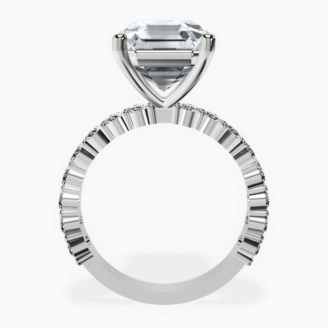 Platinum Lillian Side Oval Lab Diamond Eternity Ring side right image one
