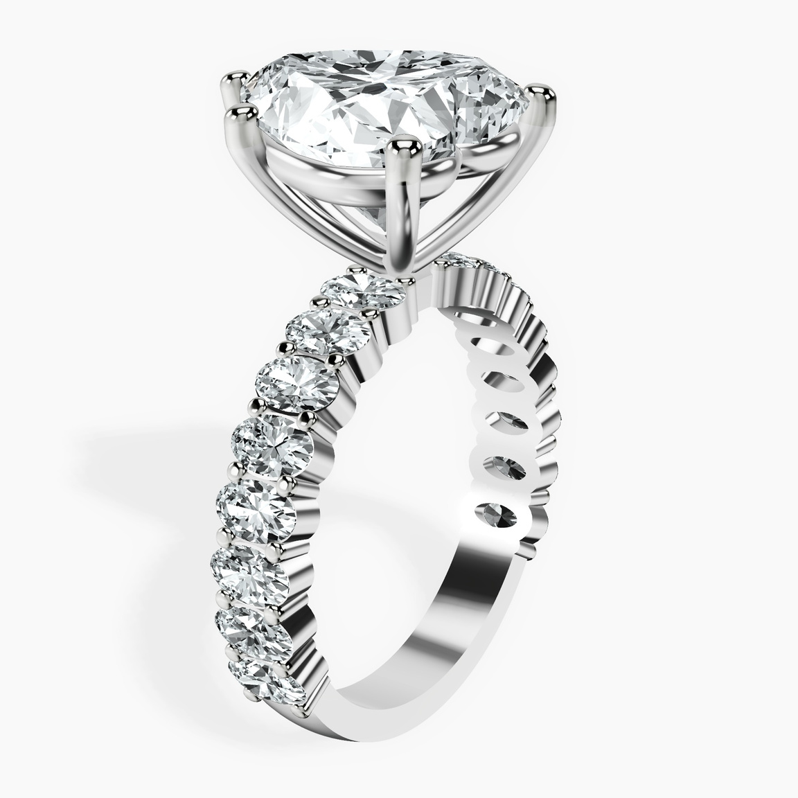 Platinum Lillian Side Oval Lab Diamond Eternity Ring standing product image one