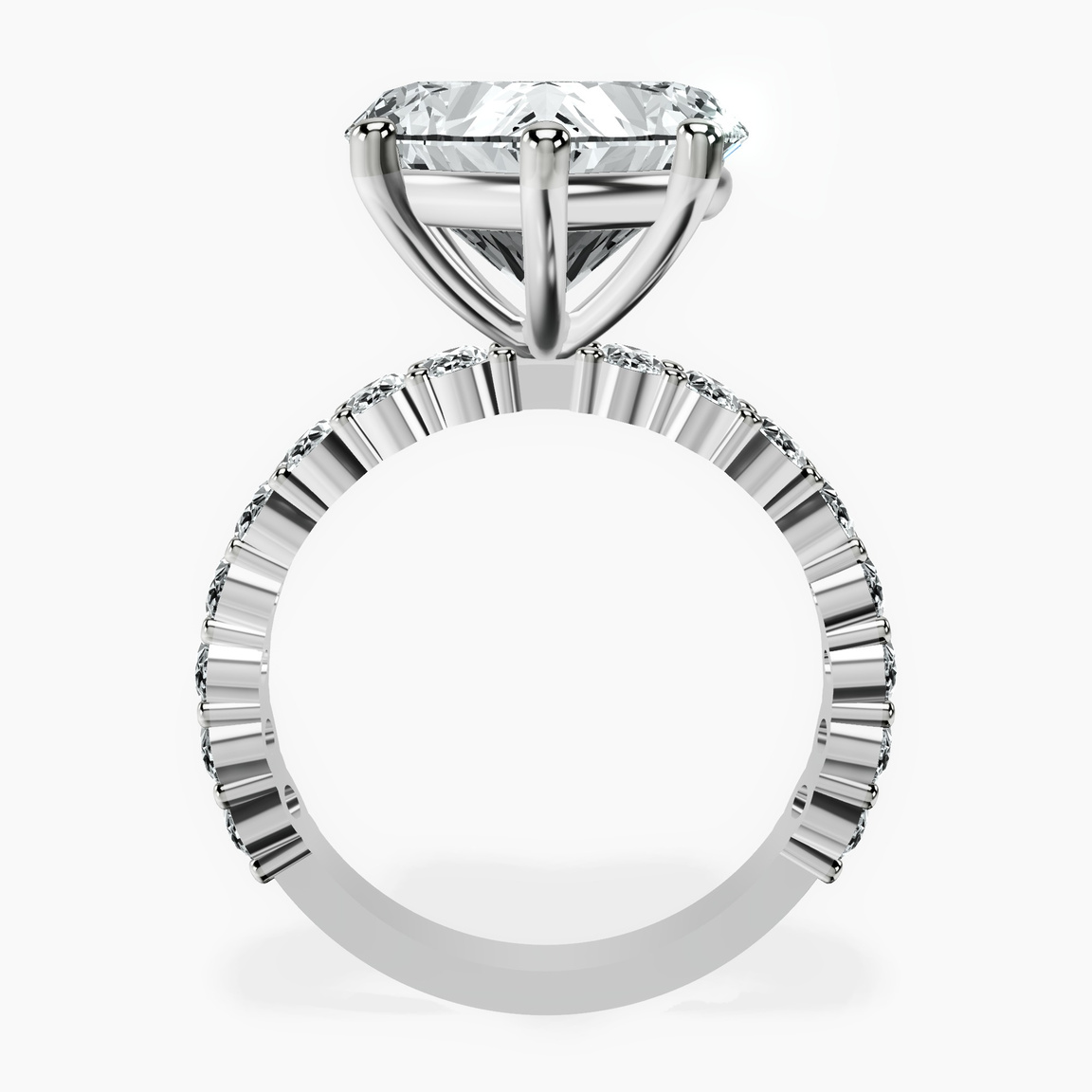 Platinum Lillian Side Oval Lab Diamond Eternity Ring side right image one