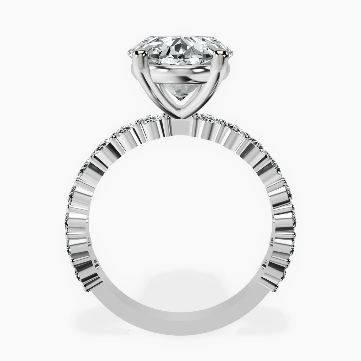 18kt White Gold Lillian Side Oval Lab Diamond Eternity Ring side right image one