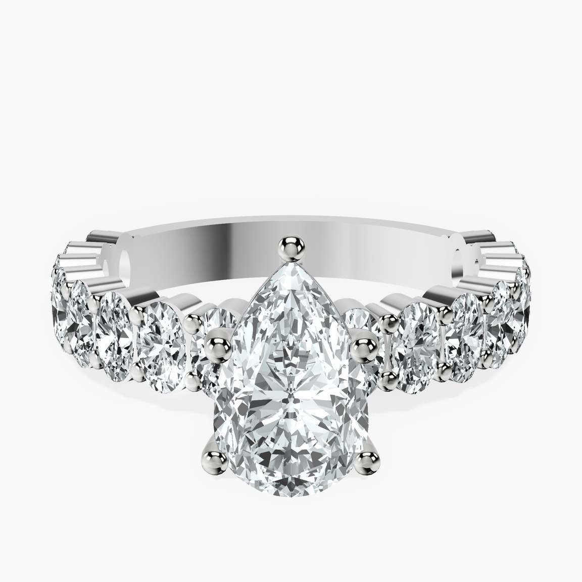 Platinum Lillian Side Oval Lab Diamond Eternity Ring front image