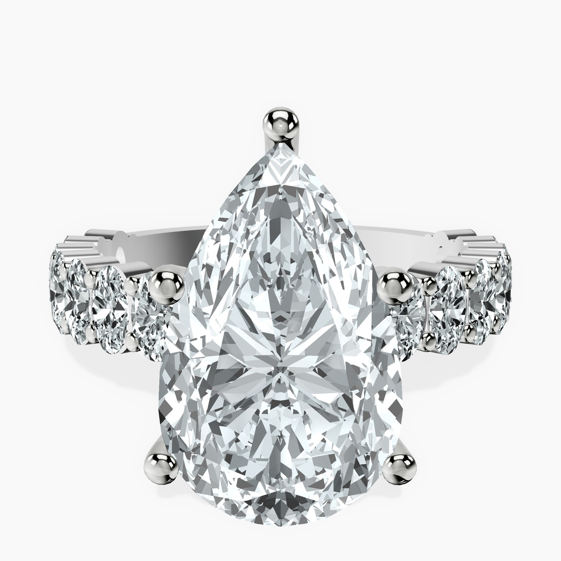 Platinum Lillian Side Oval Lab Diamond Eternity Ring front image