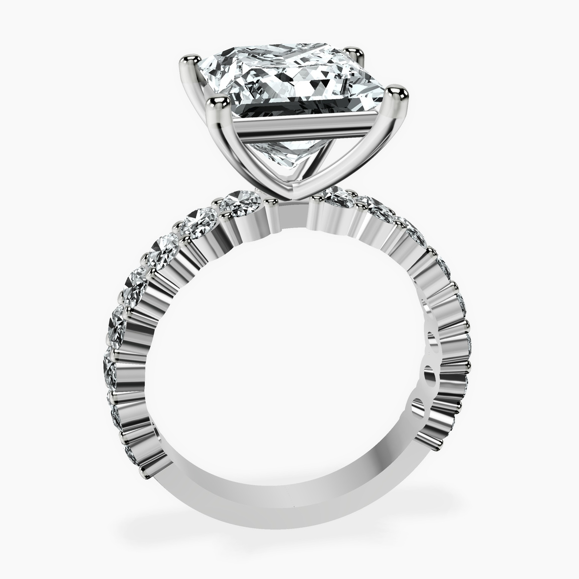 10kt White Gold Lillian Side Oval Lab Diamond Eternity Ring side right image one