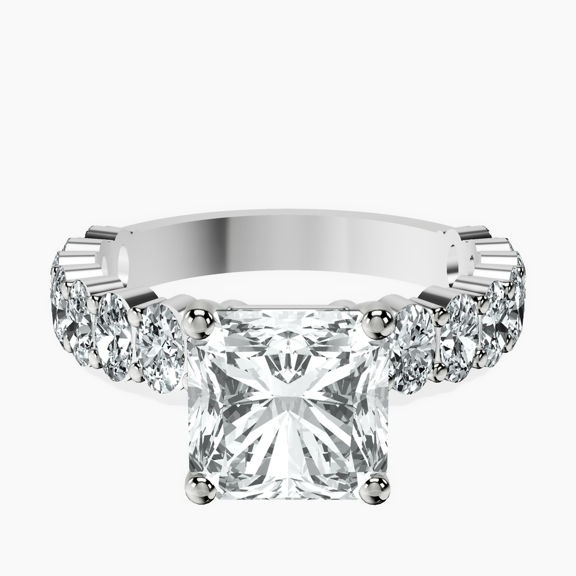 Platinum Lillian Side Oval Lab Diamond Eternity Ring front image