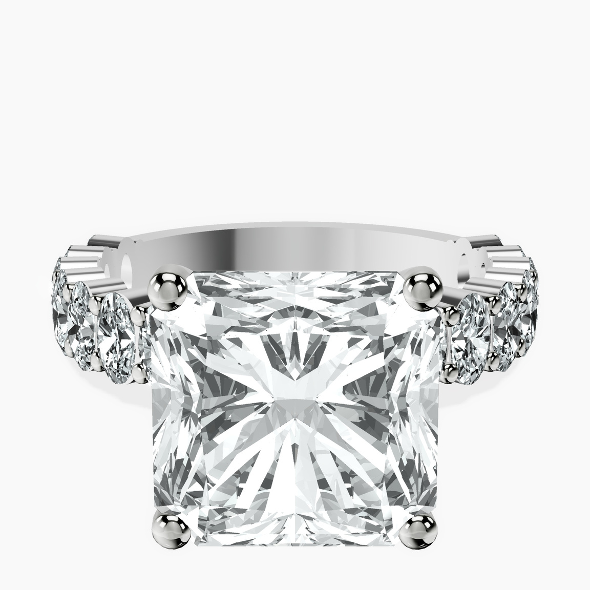 Platinum Lillian Side Oval Lab Diamond Eternity Ring front image