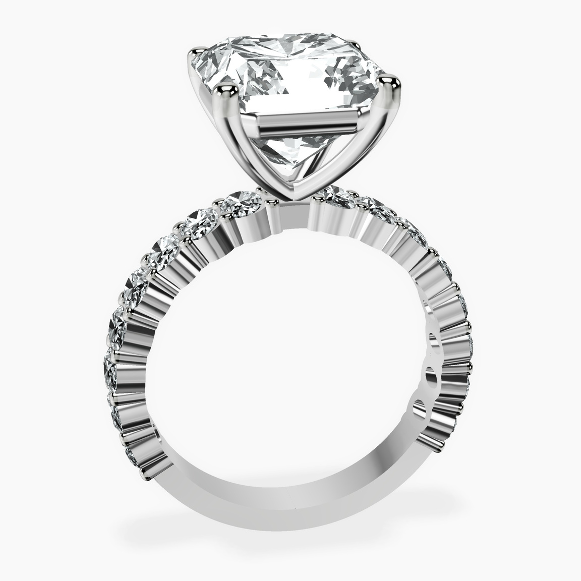 Platinum Lillian Side Oval Lab Diamond Eternity Ring side right image one