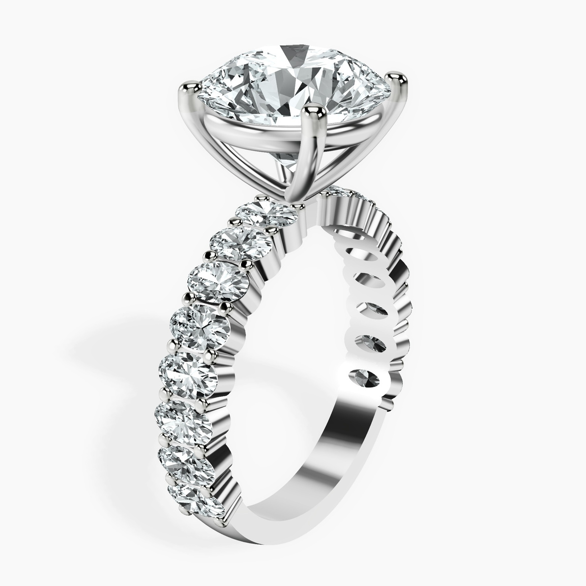 10kt White Gold Lillian Side Oval Lab Diamond Eternity Ring standing product image one