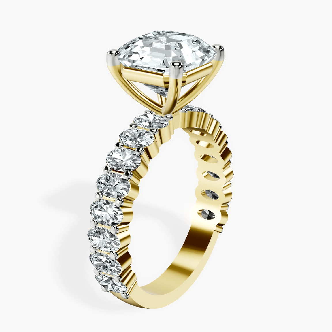 18kt Yellow Gold Lillian Side Oval Lab Diamond Eternity Ring standing product image one