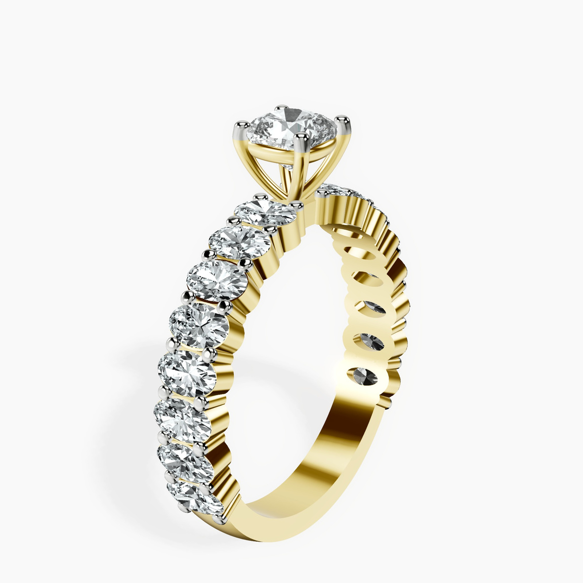 14kt Yellow Gold Lillian Side Oval Lab Diamond Eternity Ring standing product image one