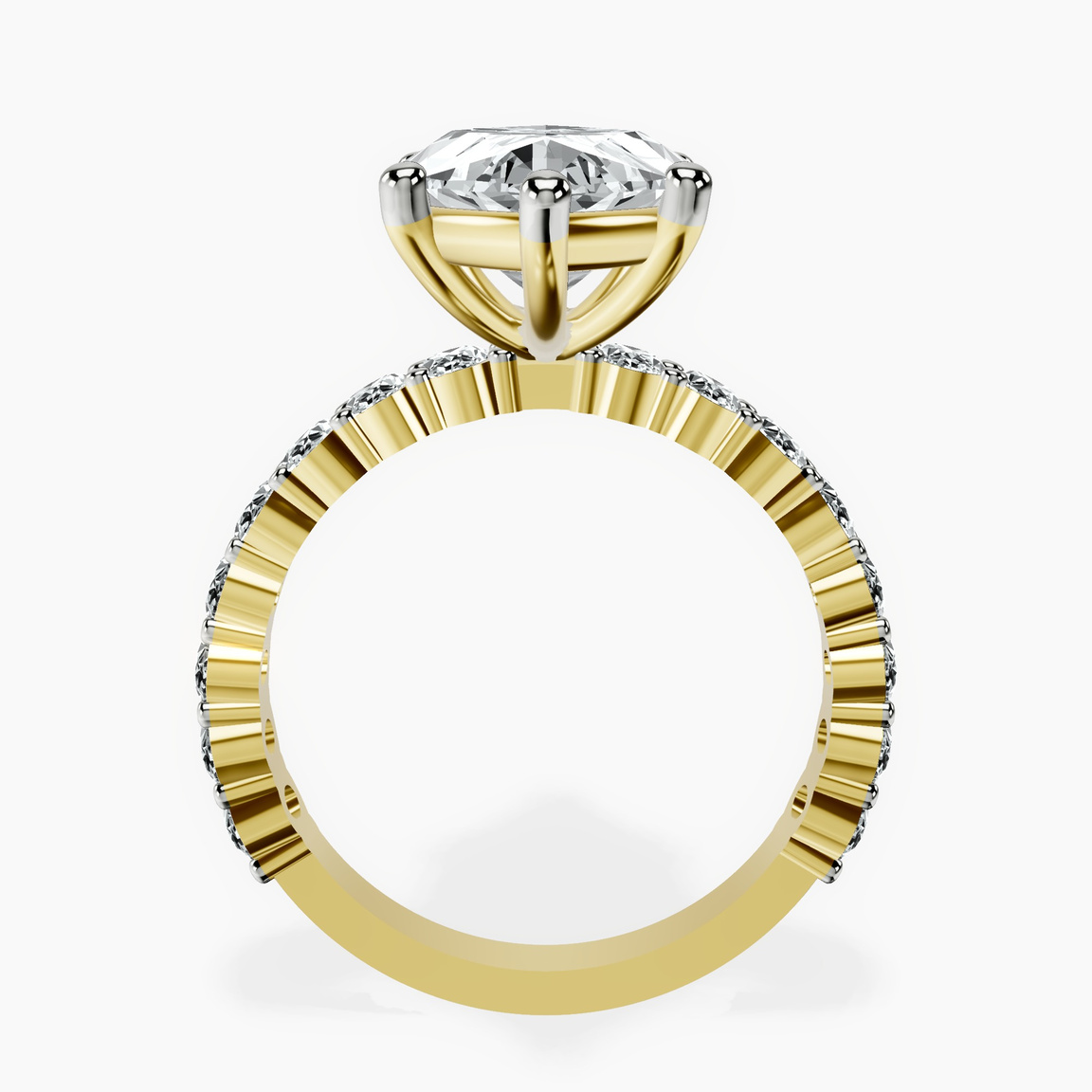 14kt Yellow Gold Lillian Side Oval Lab Diamond Eternity Ring side right image one