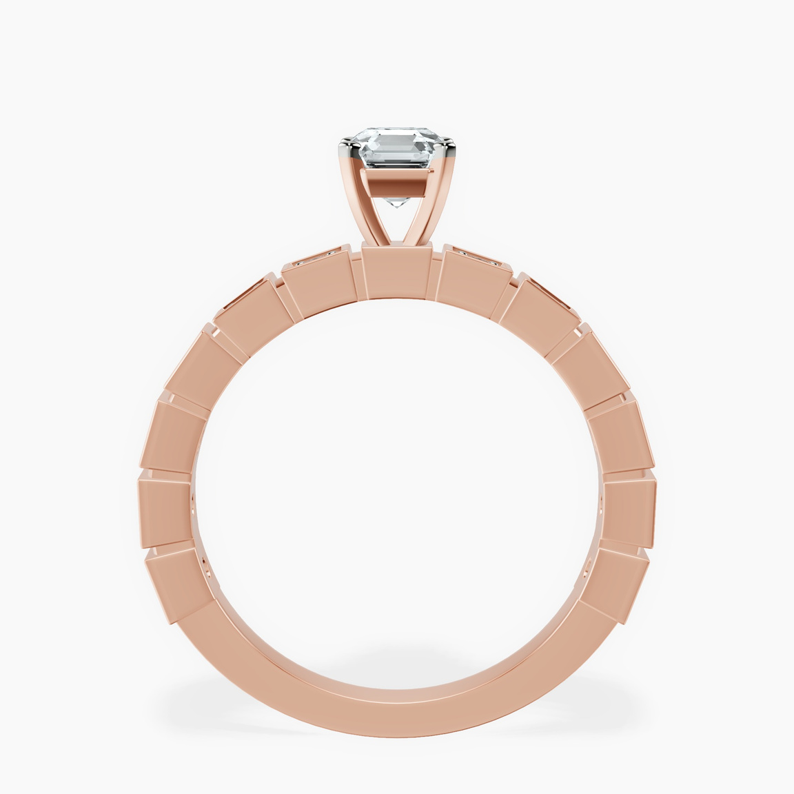14kt Rose Gold Cheryl Side Stone Lab Diamond Ring side right image one