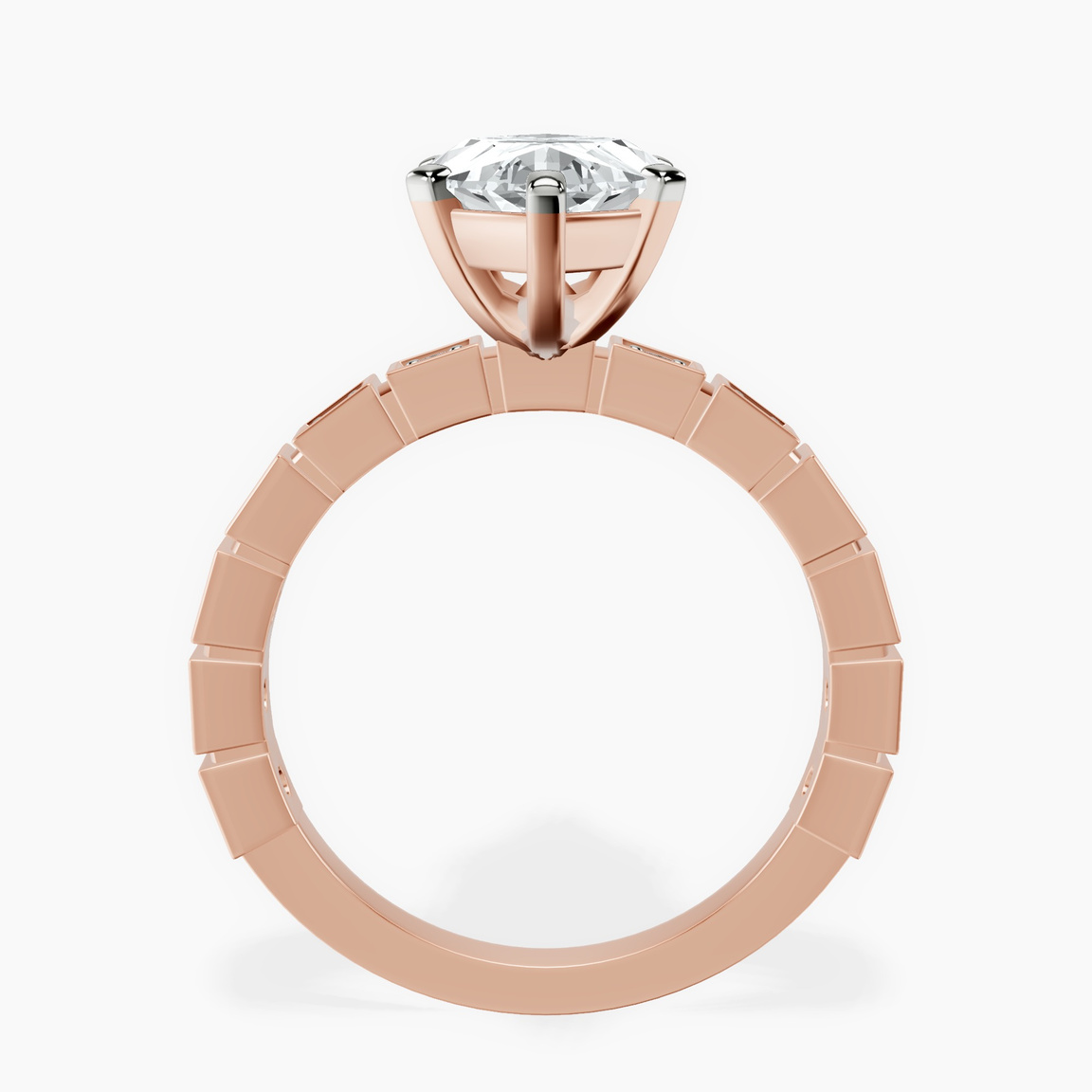 14kt Rose Gold Cheryl Side Stone Lab Diamond Ring side right image one