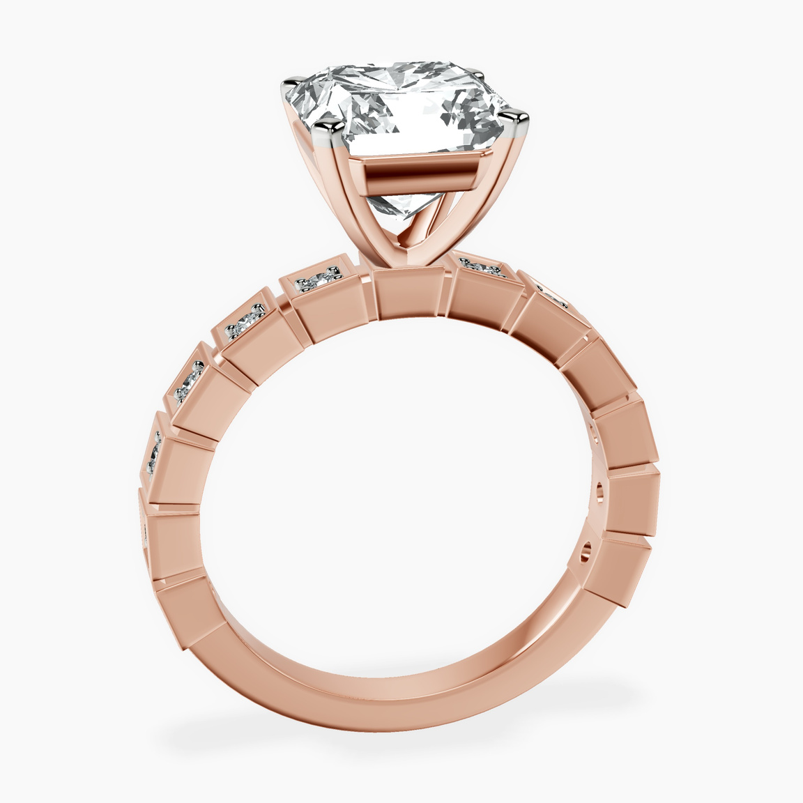 14kt Rose Gold Cheryl Side Stone Lab Diamond Ring side right image one