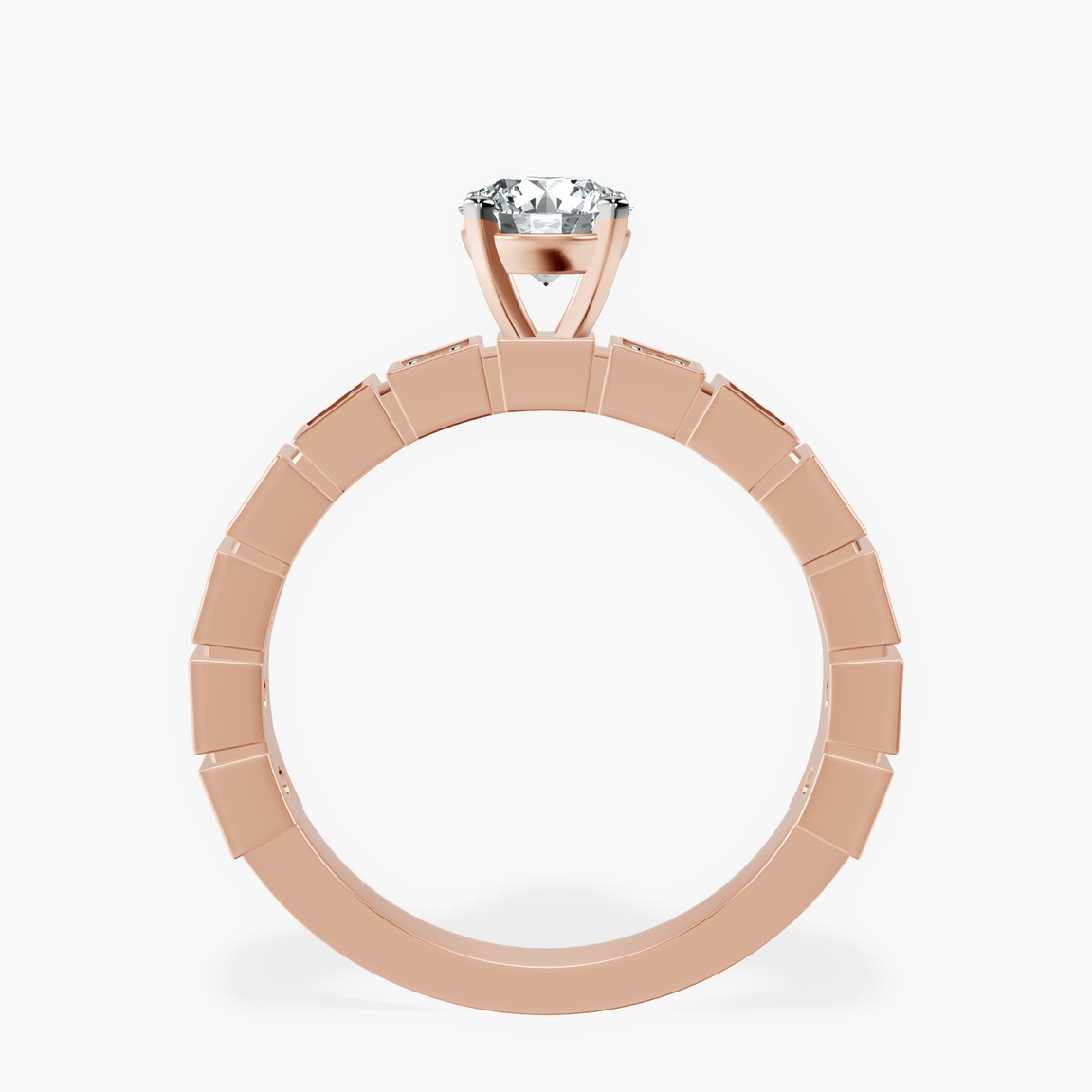 10kt Rose Gold Cheryl Side Stone Lab Diamond Ring side right image one