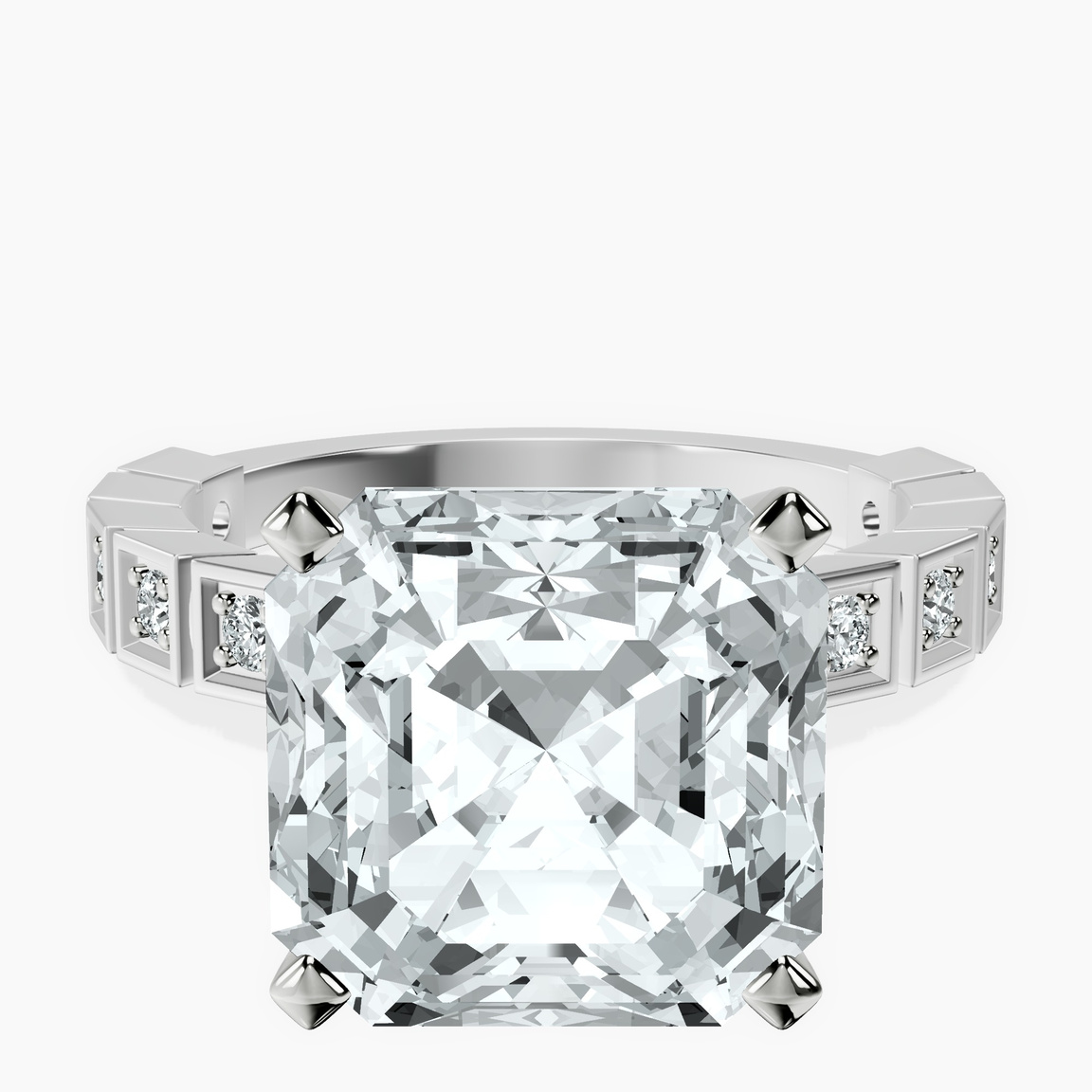 Platinum Cheryl Side Stone Lab Diamond Ring front image