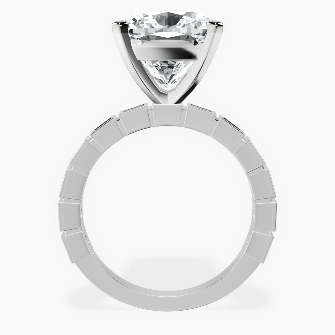 10kt White Gold Cheryl Side Stone Lab Diamond Ring side right image one
