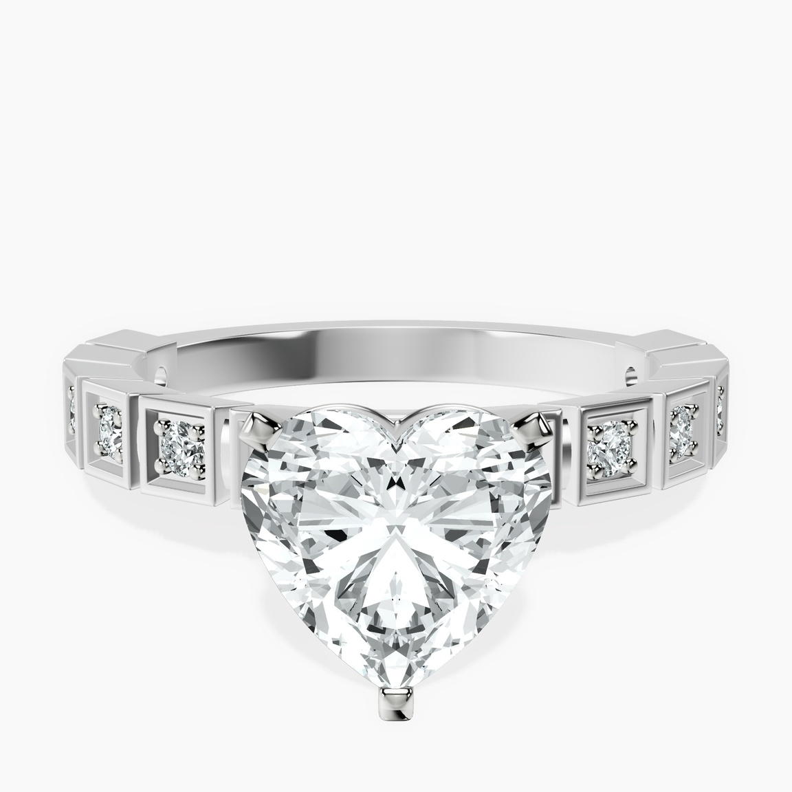 Platinum Cheryl Side Stone Lab Diamond Ring front image