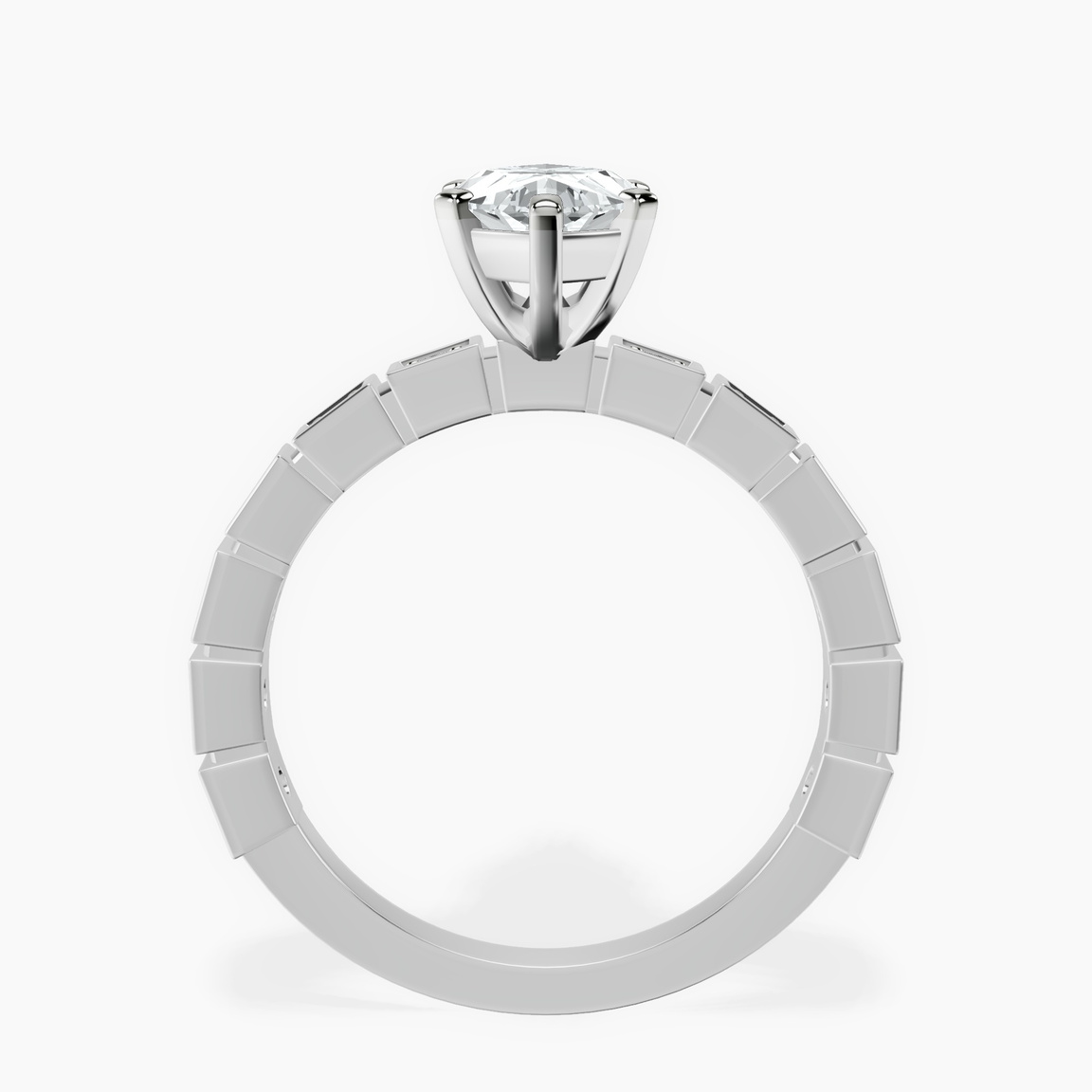 Platinum Cheryl Side Stone Lab Diamond Ring side right image one