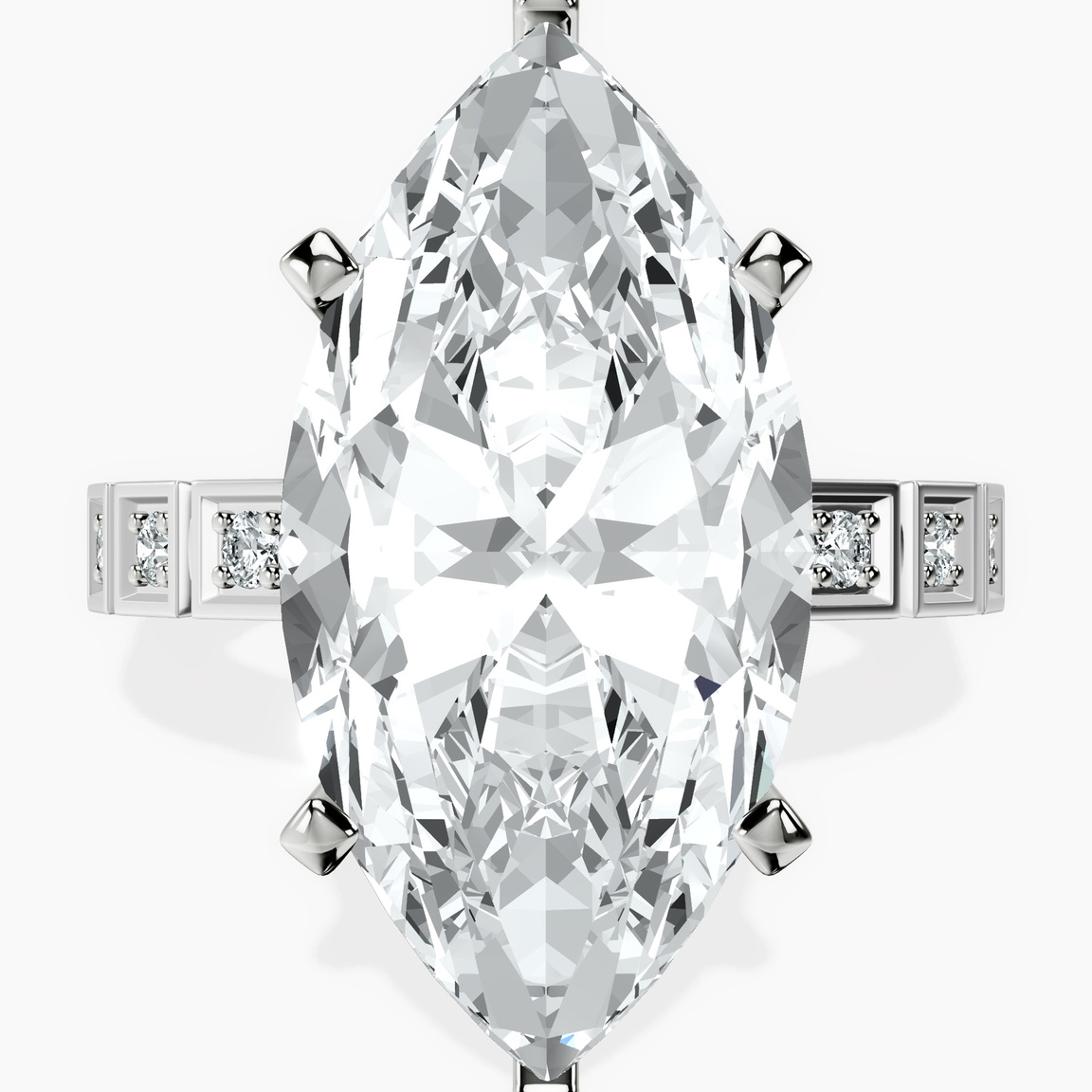 Platinum Cheryl Side Stone Lab Diamond Ring front image