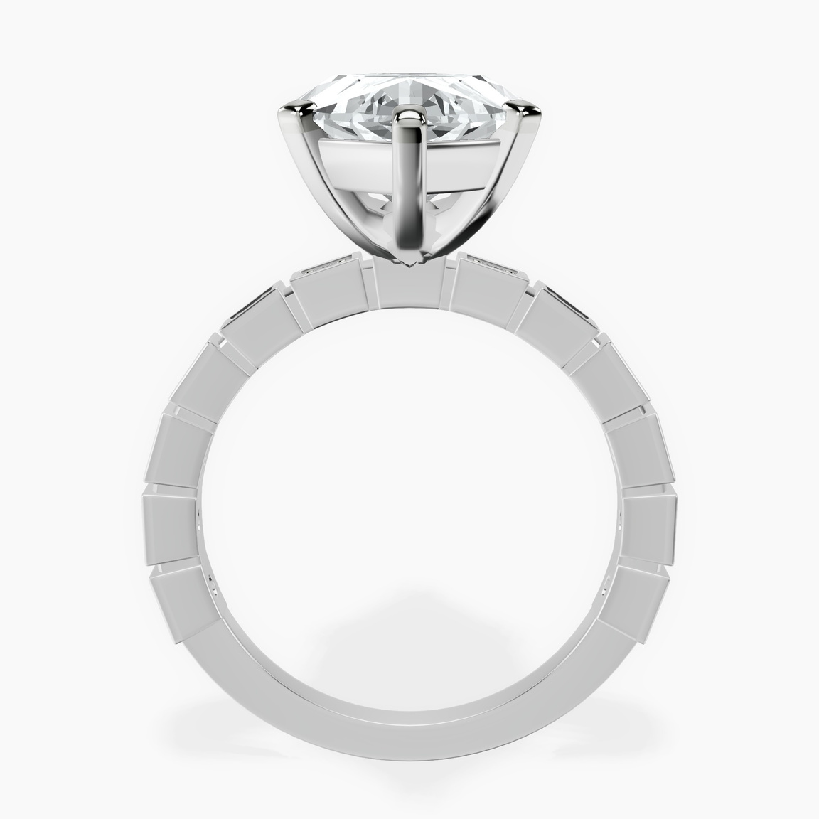 Platinum Cheryl Side Stone Lab Diamond Ring side right image one