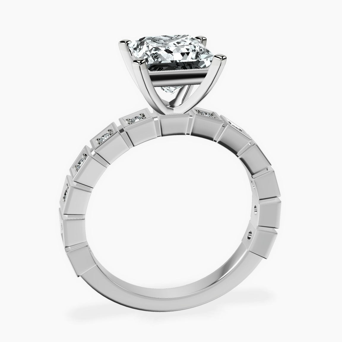 10kt White Gold Cheryl Side Stone Lab Diamond Ring side right image one