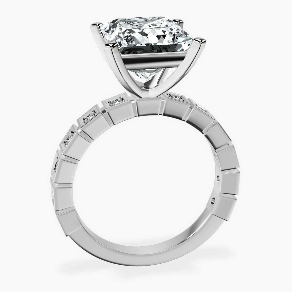 10kt White Gold Cheryl Side Stone Lab Diamond Ring side right image one