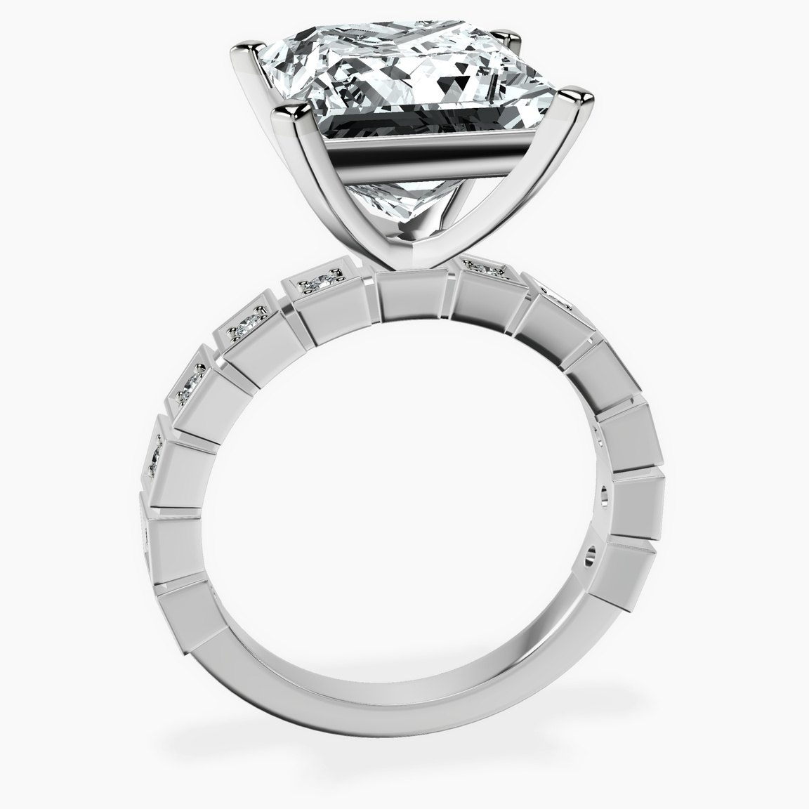 10kt White Gold Cheryl Side Stone Lab Diamond Ring side right image one