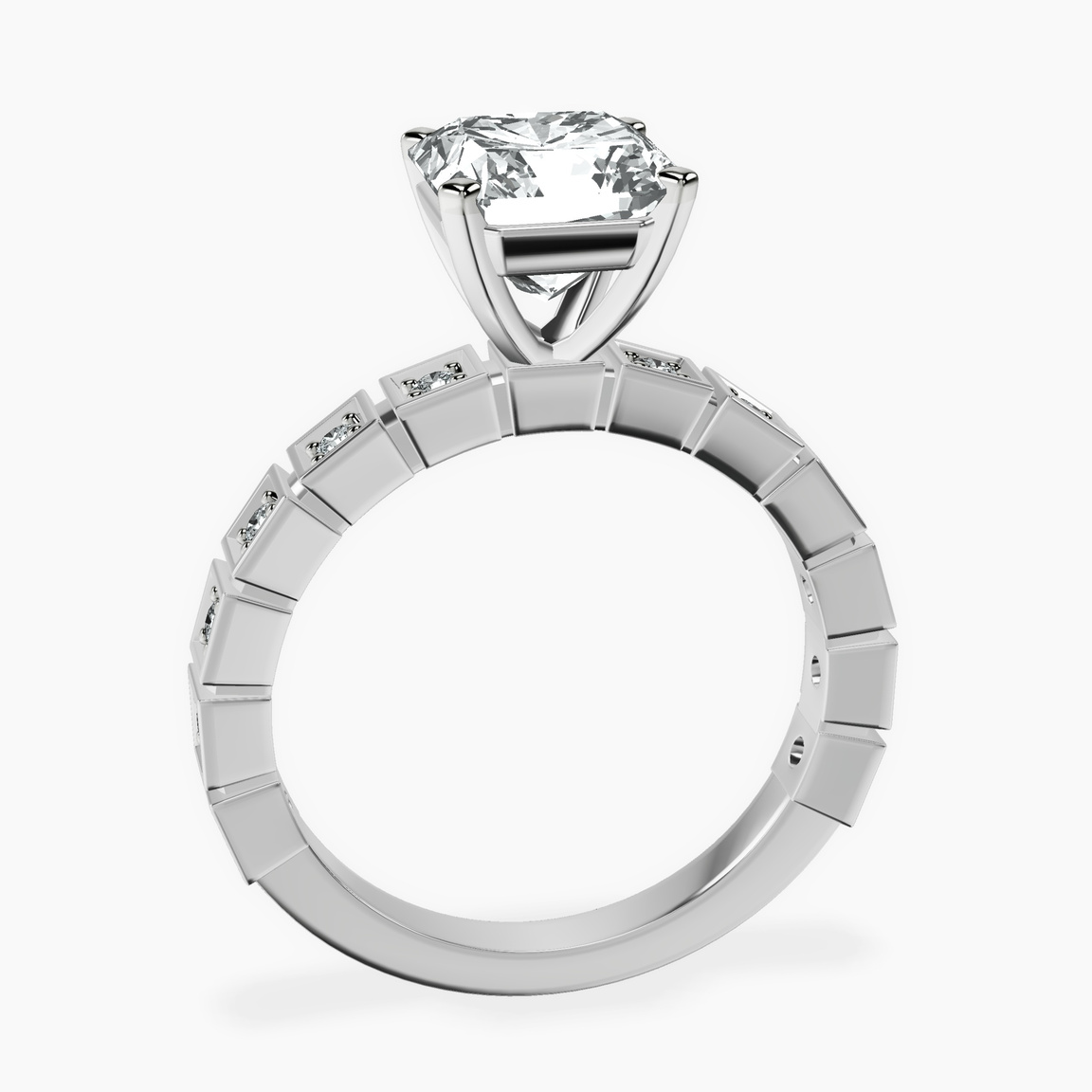 10kt White Gold Cheryl Side Stone Lab Diamond Ring side right image one