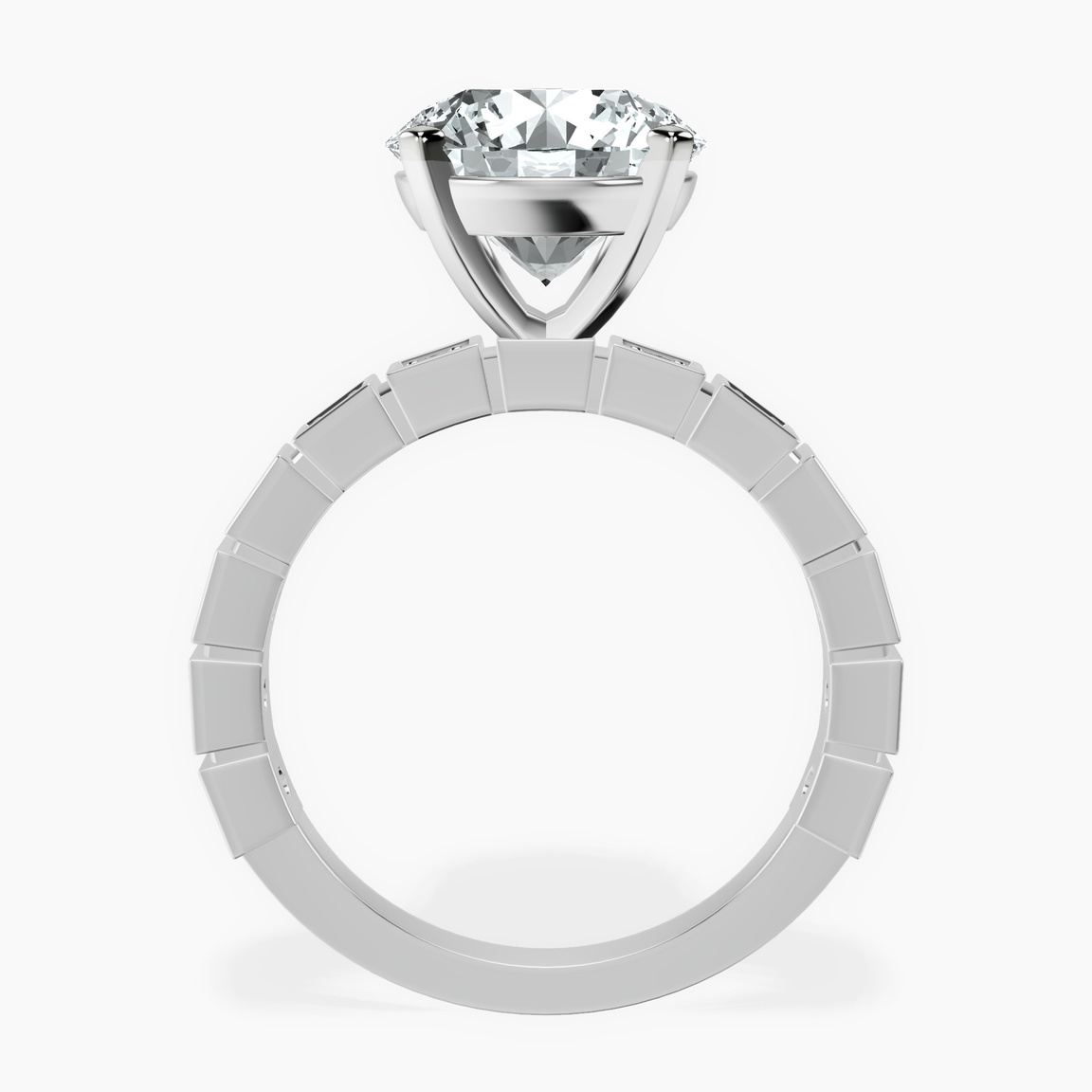 10kt White Gold Cheryl Side Stone Lab Diamond Ring side right image one