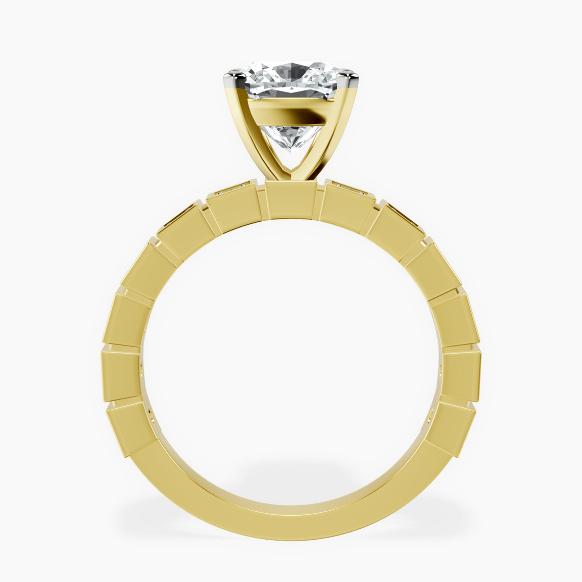 14kt Yellow Gold Cheryl Side Stone Lab Diamond Ring side right image one