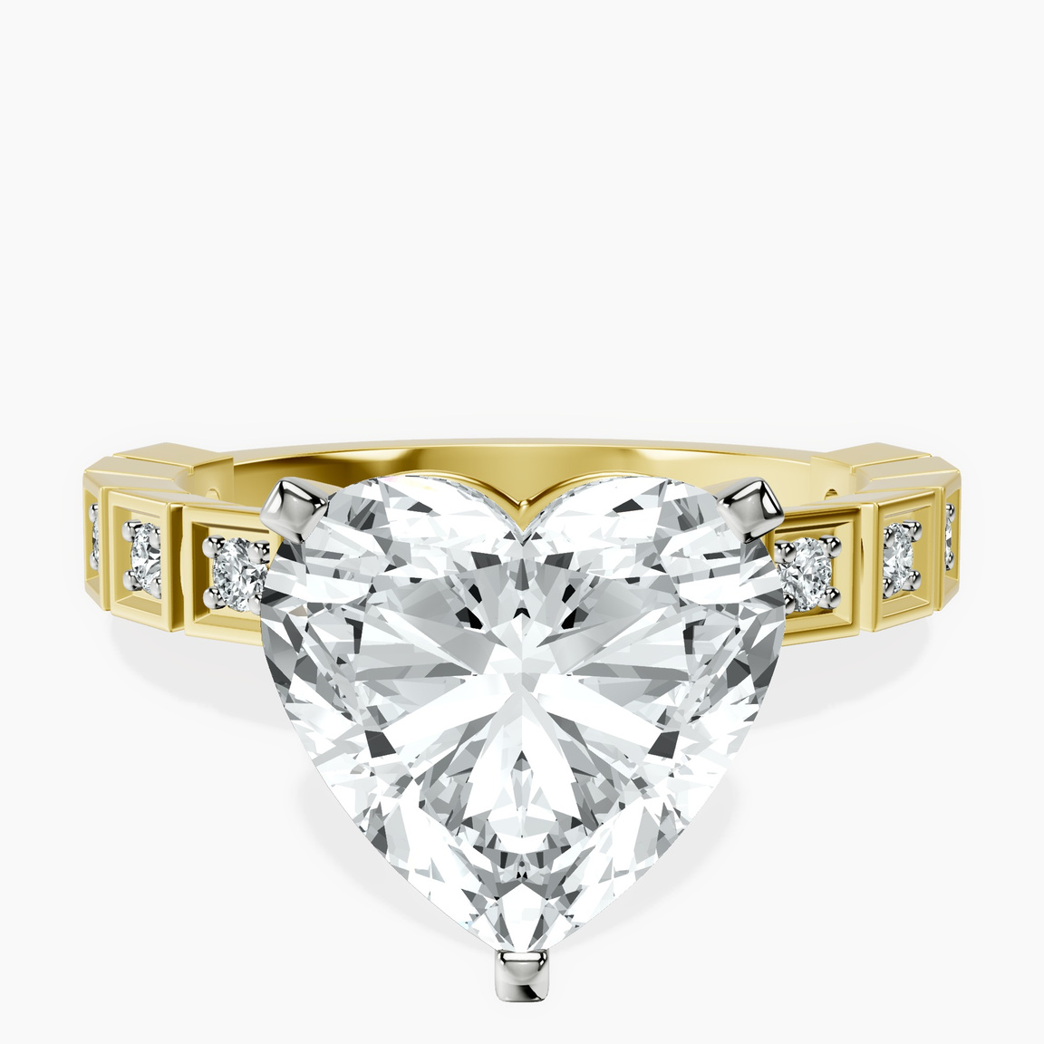 10kt Yellow Gold Cheryl Side Stone Lab Diamond Ring front image