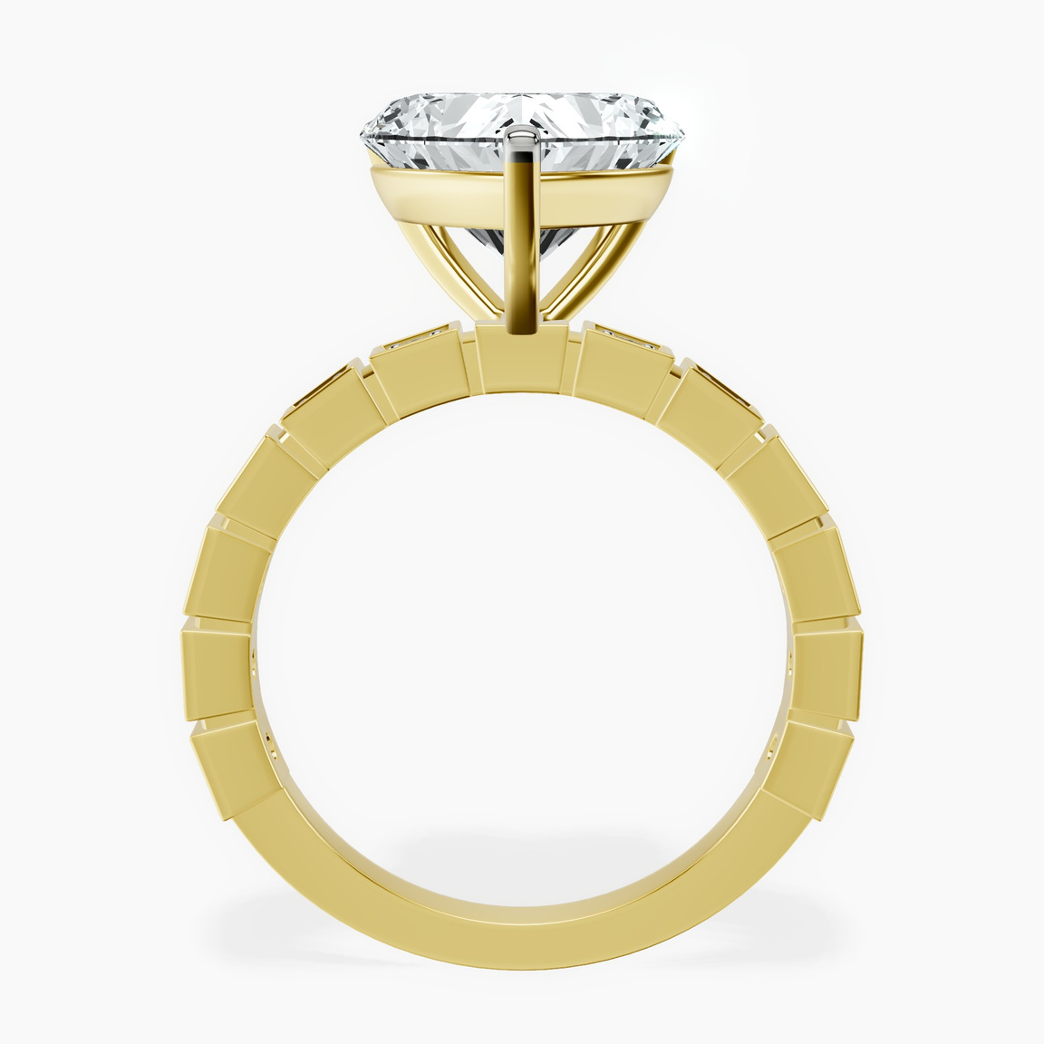 10kt Yellow Gold Cheryl Side Stone Lab Diamond Ring side right image one