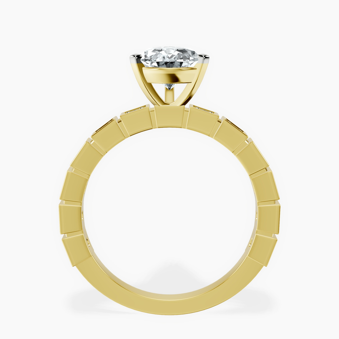 9ct Yellow Gold Cheryl Side Stone Lab Diamond Ring side right image one