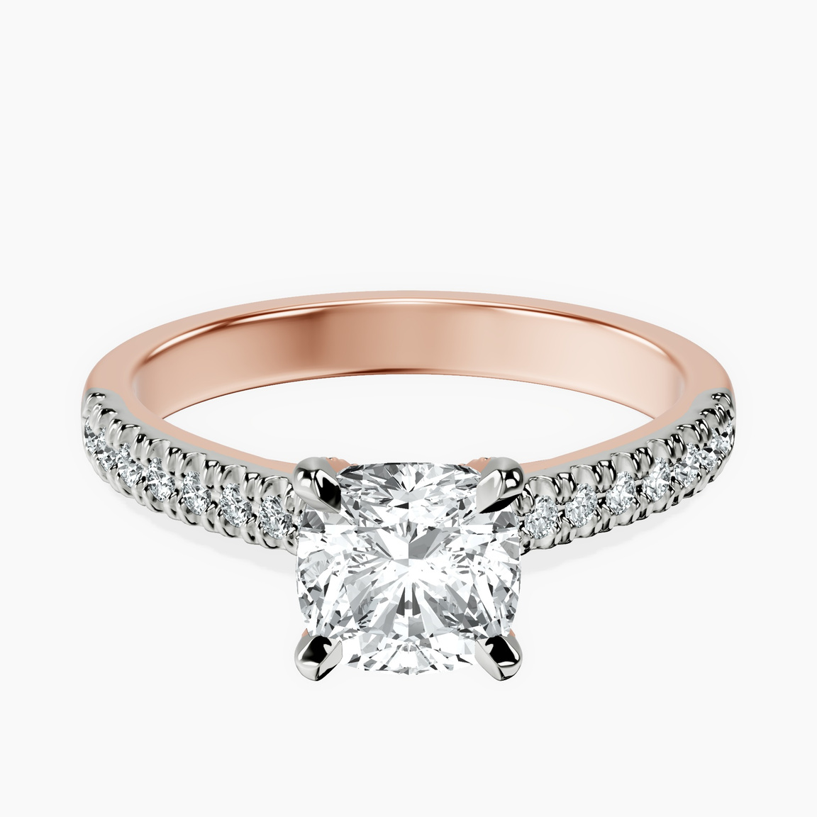 18kt Rose Gold Amy Tapered Eternity Lab Diamond Ring front image