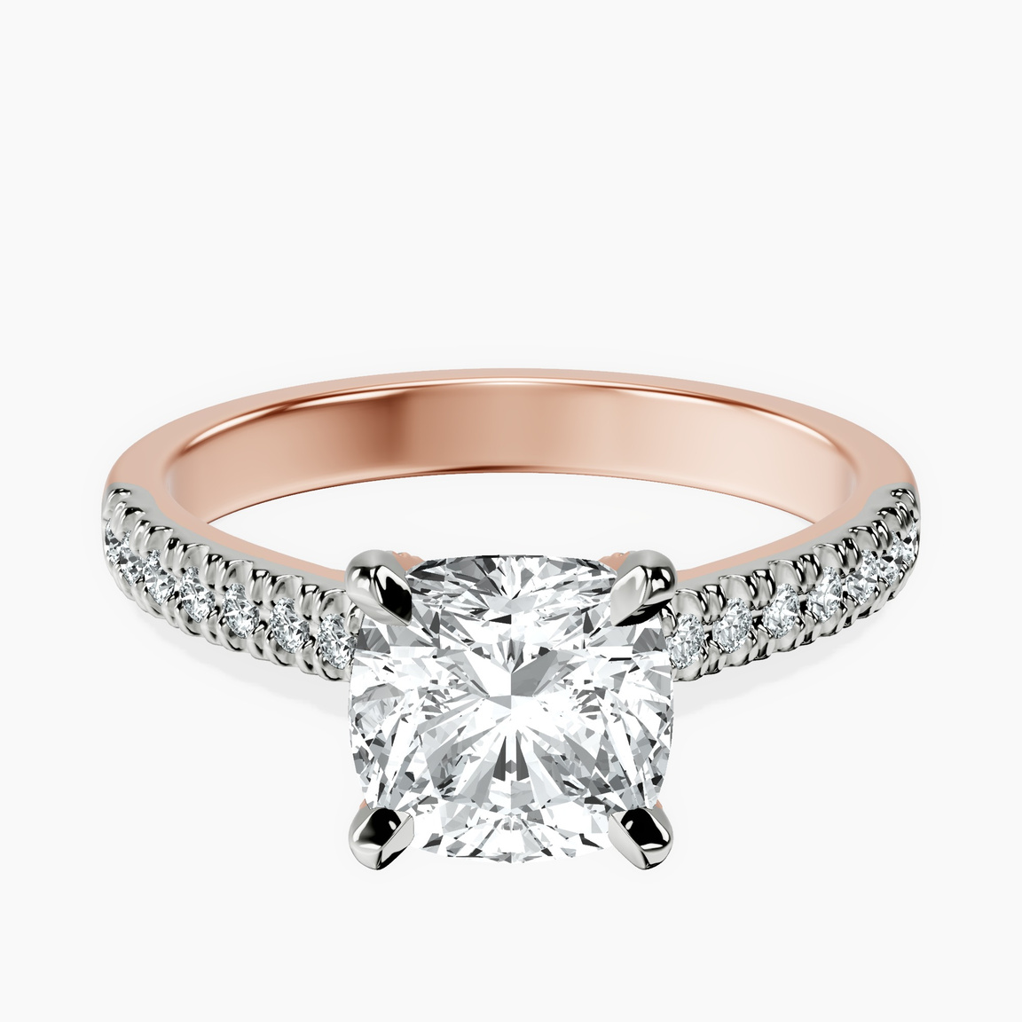 9ct Rose Gold Amy Tapered Eternity Lab Diamond Ring front image
