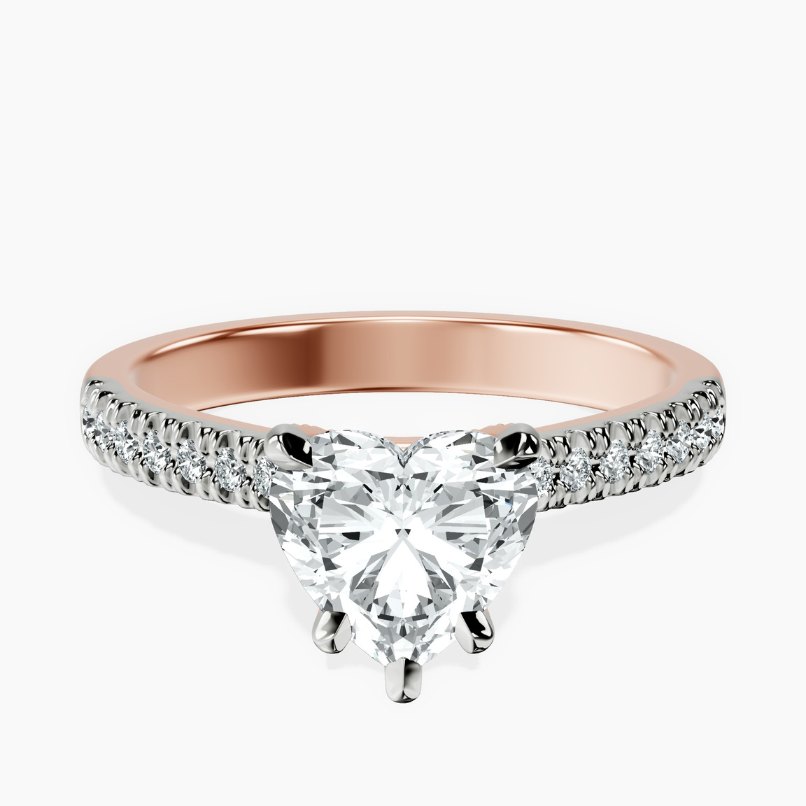 18kt Rose Gold Amy Tapered Eternity Lab Diamond Ring front image