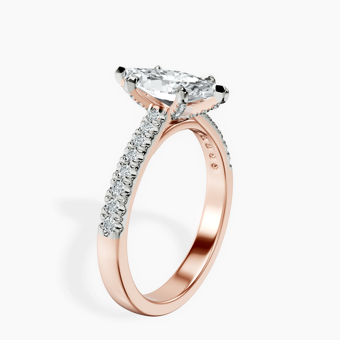 10kt Rose Gold Amy Tapered Eternity Lab Diamond Ring standing product image one