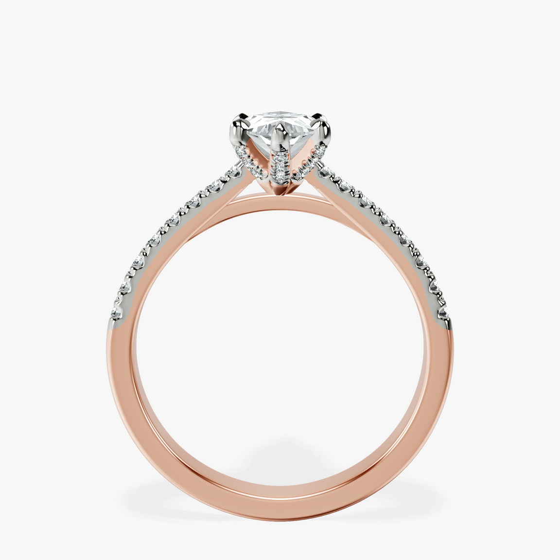 10kt Rose Gold Amy Tapered Eternity Lab Diamond Ring side right image one
