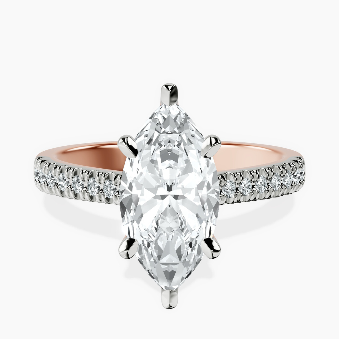 9ct Rose Gold Amy Tapered Eternity Lab Diamond Ring front image