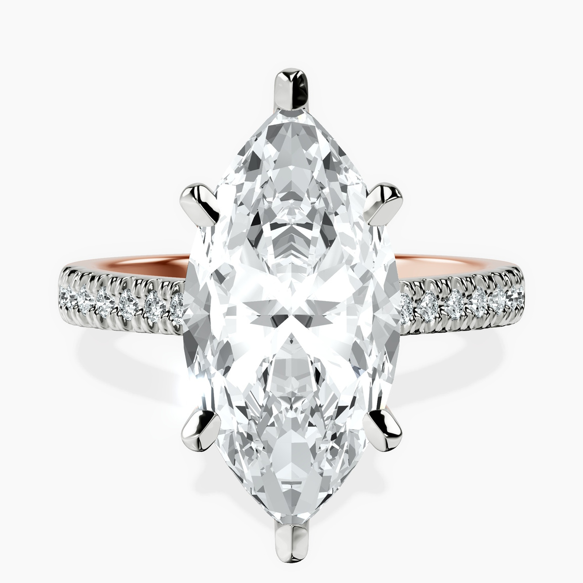 18kt Rose Gold Amy Tapered Eternity Lab Diamond Ring front image
